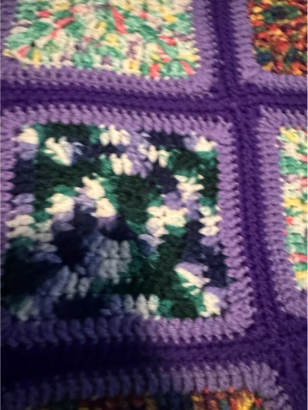 Handmade Crochet Afghan Blanket 80x60 approximate.